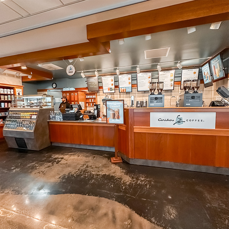 Caribou coffee shop in the campus center.